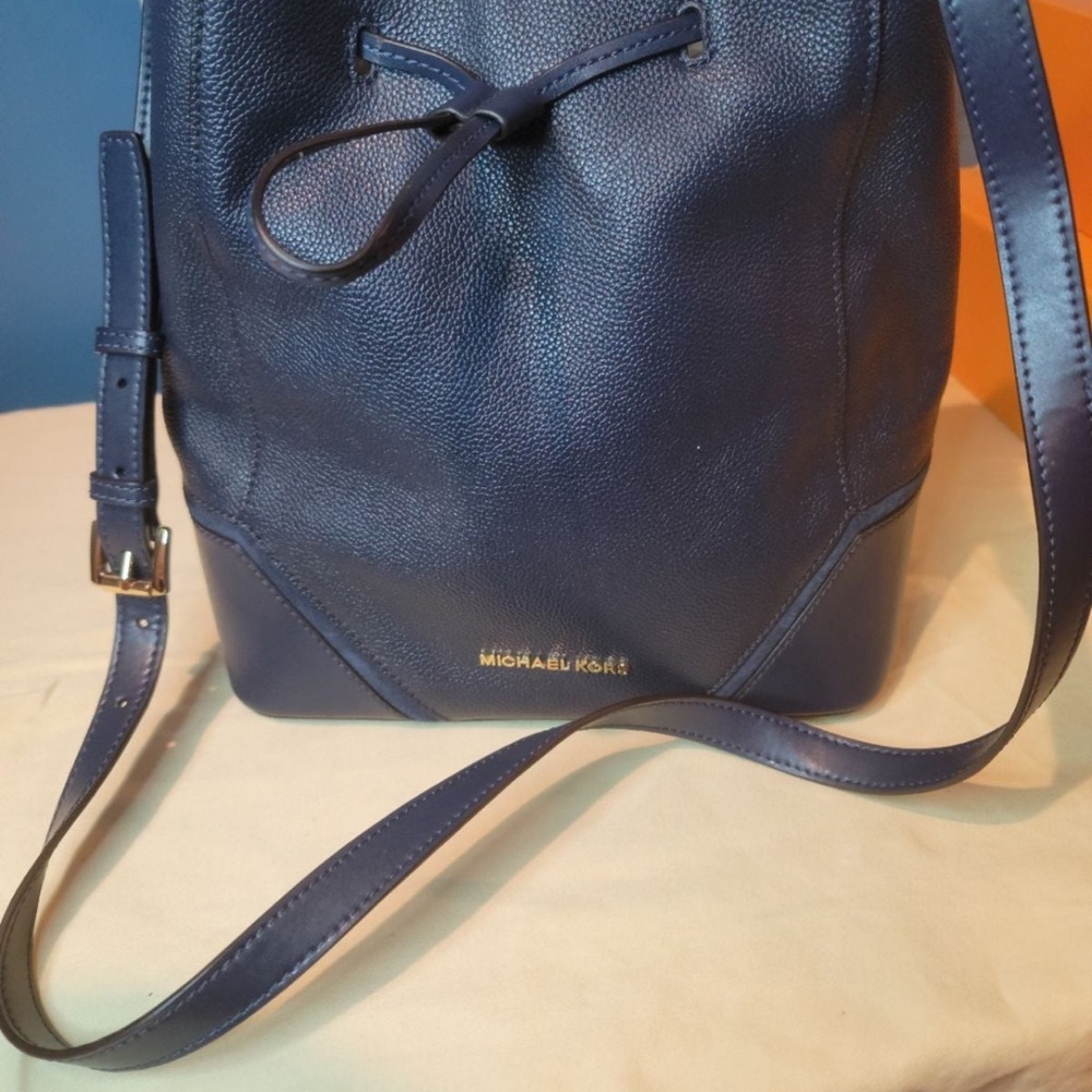 Michael Kors Dark Blue Leather Shoulder Bag